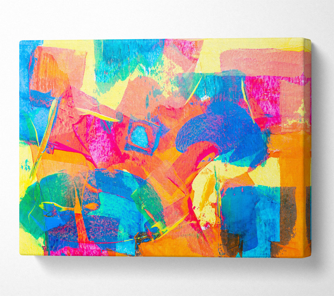  A Canvas Print of Orange Abstract Expressionism Canvas Art