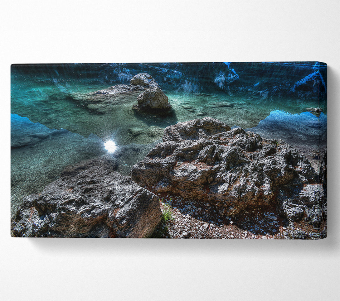  A Canvas Print of Aqua Stone Reflections Canvas Print