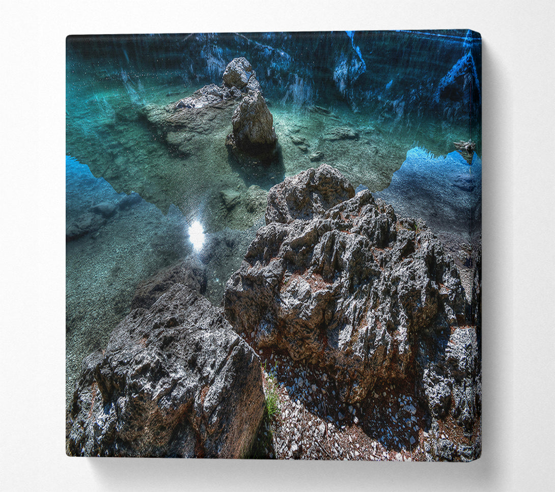  A Canvas Print of Aqua Stone Reflections Canvas Print