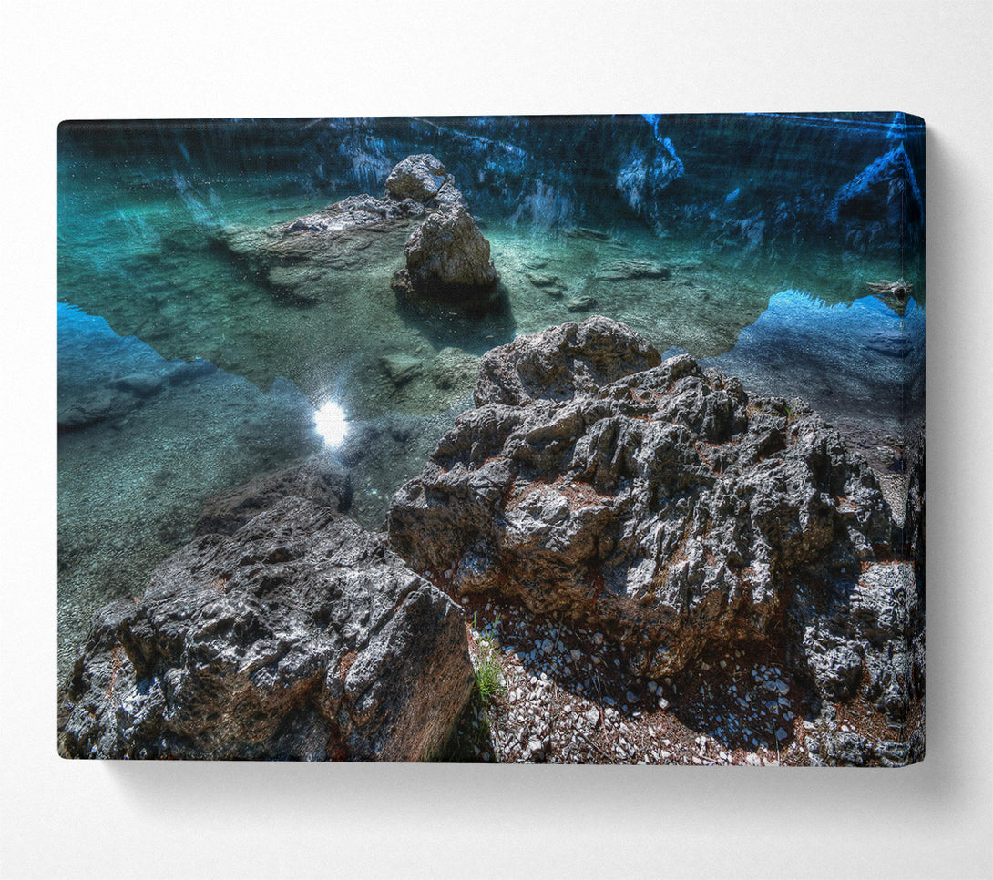  A Canvas Print of Aqua Stone Reflections Canvas Print