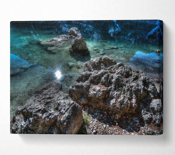  A Canvas Print of Aqua Stone Reflections Canvas Print