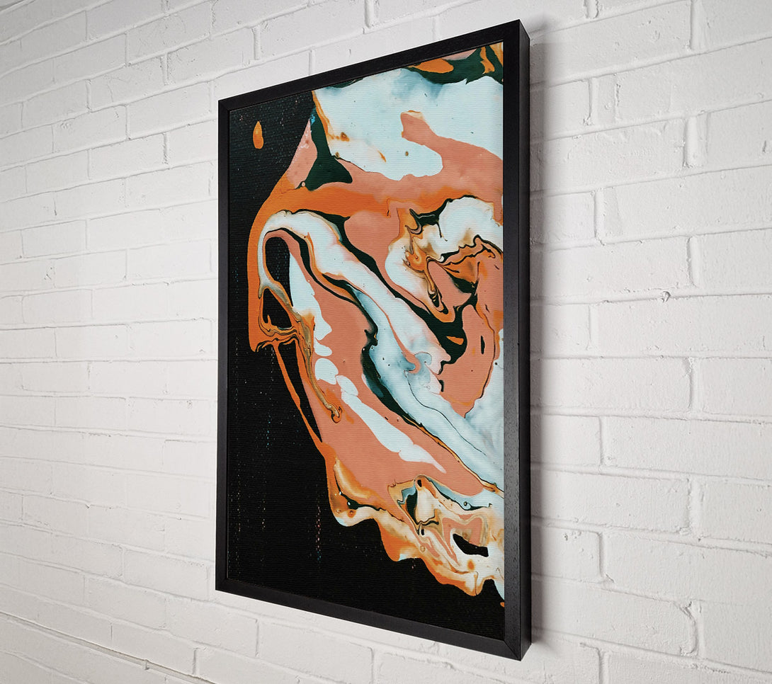  A Canvas Print of Peach And Black Swirls Canvas Print