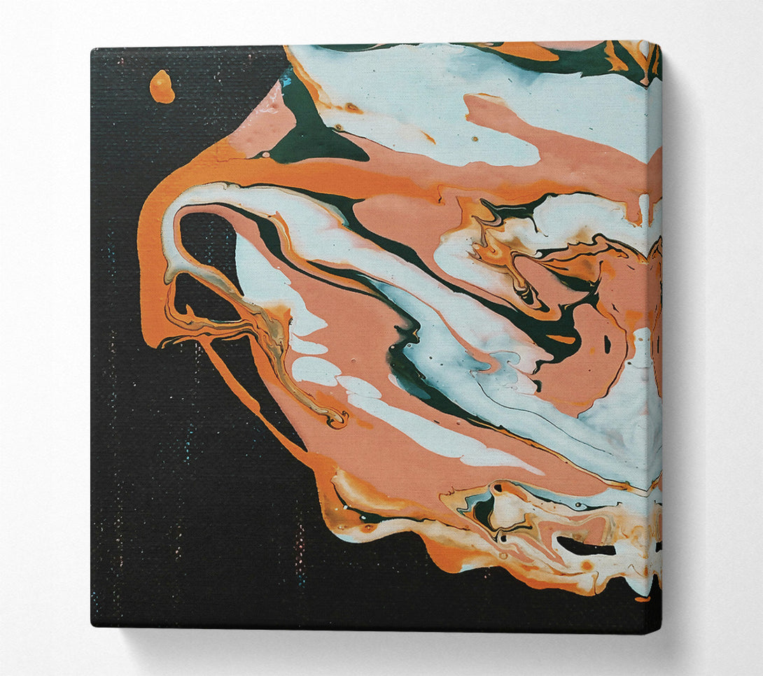  A Canvas Print of Peach And Black Swirls Canvas Print