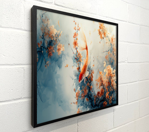 Golden Koi In Bloom