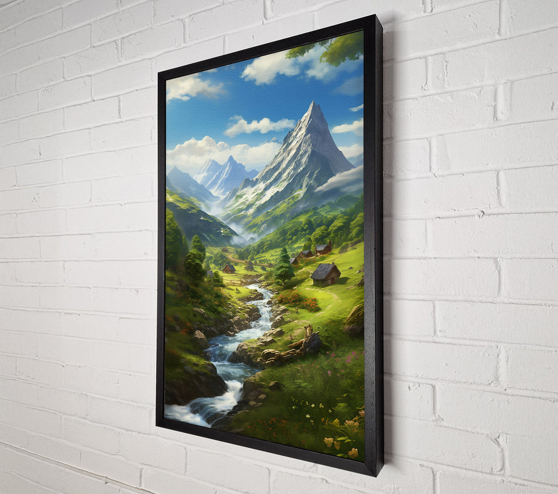  A Canvas Print of White Peak Valley Stream Canvas Art