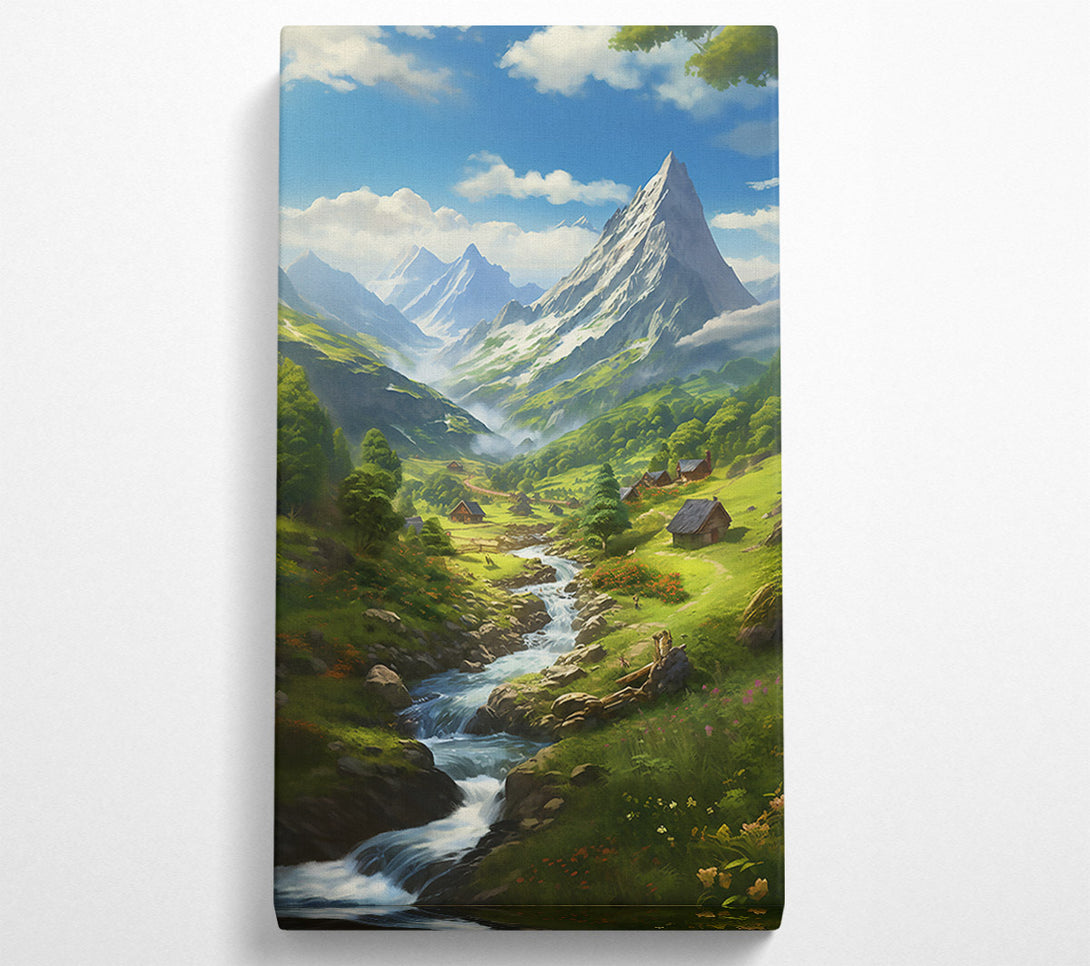  A Canvas Print of White Peak Valley Stream Canvas Art