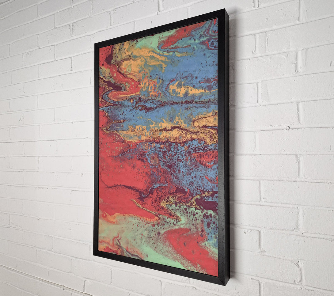  A Canvas Print of Coral And Teal Swirls Canvas Art