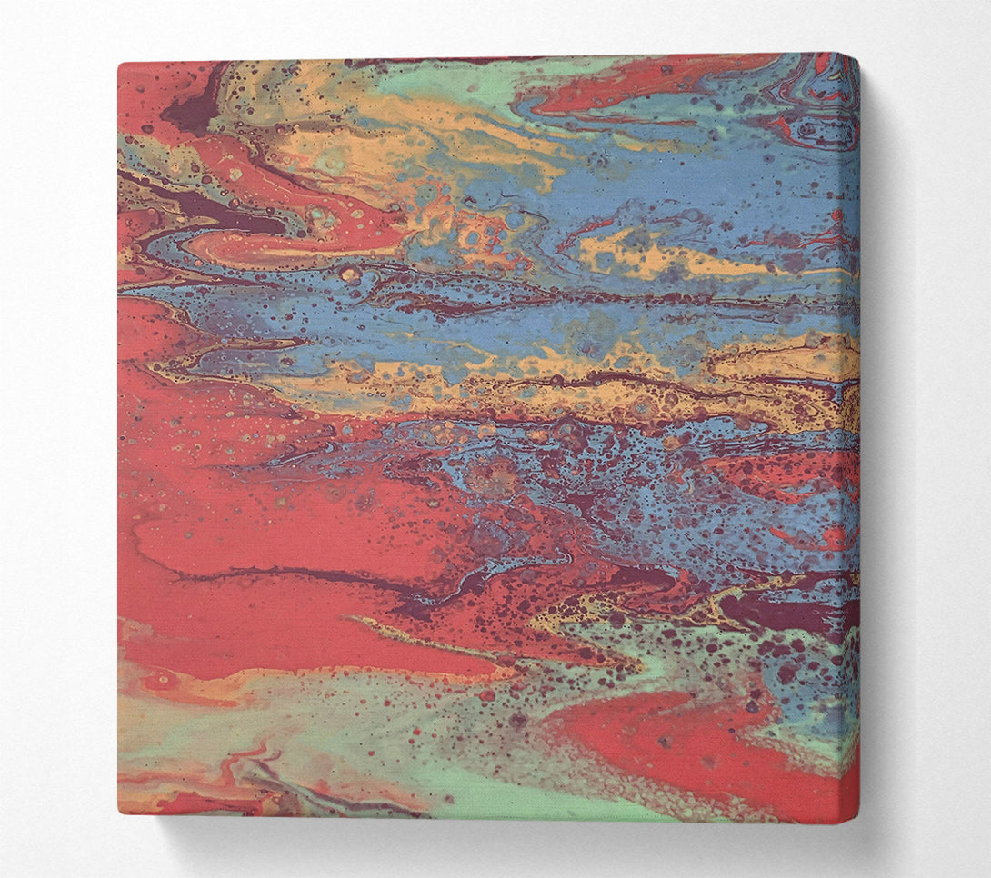  A Canvas Print of Coral And Teal Swirls Canvas Art