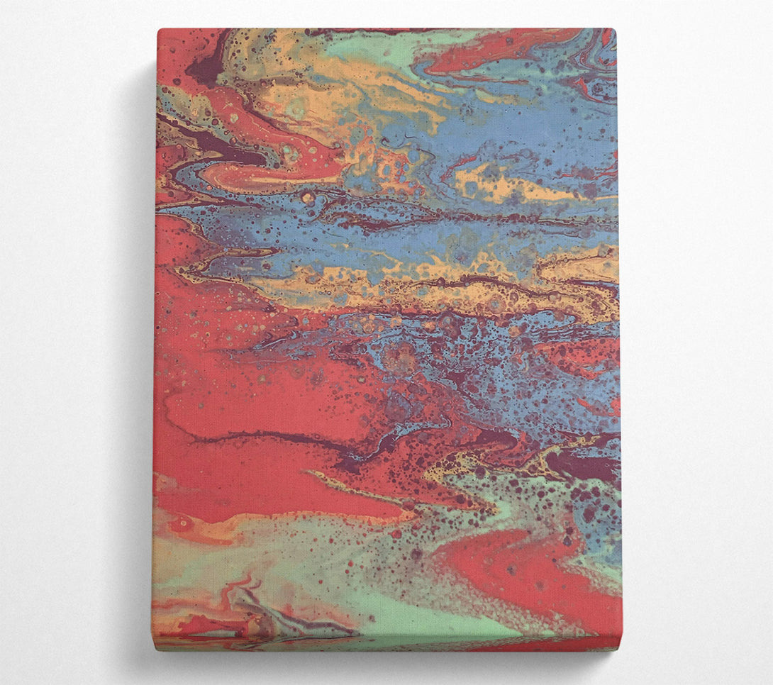  A Canvas Print of Coral And Teal Swirls Canvas Art