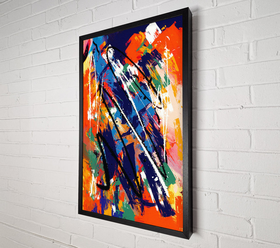  A Canvas Print of Crimson Abstract Strokes Canvas Wall Art