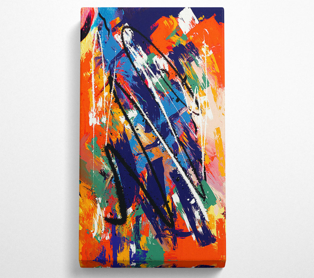  A Canvas Print of Crimson Abstract Strokes Canvas Wall Art
