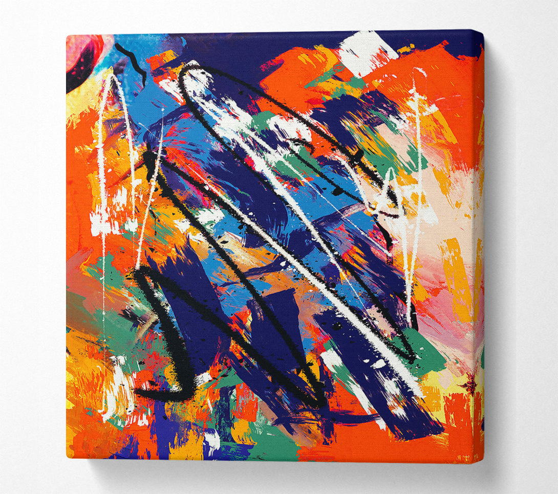  A Canvas Print of Crimson Abstract Strokes Canvas Wall Art