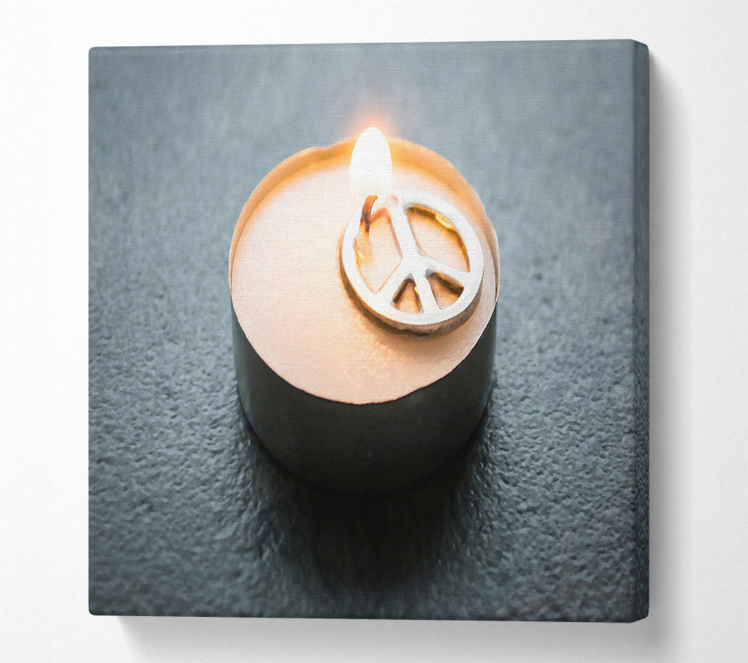  A Canvas Print of Warm Peace Candle Canvas Print