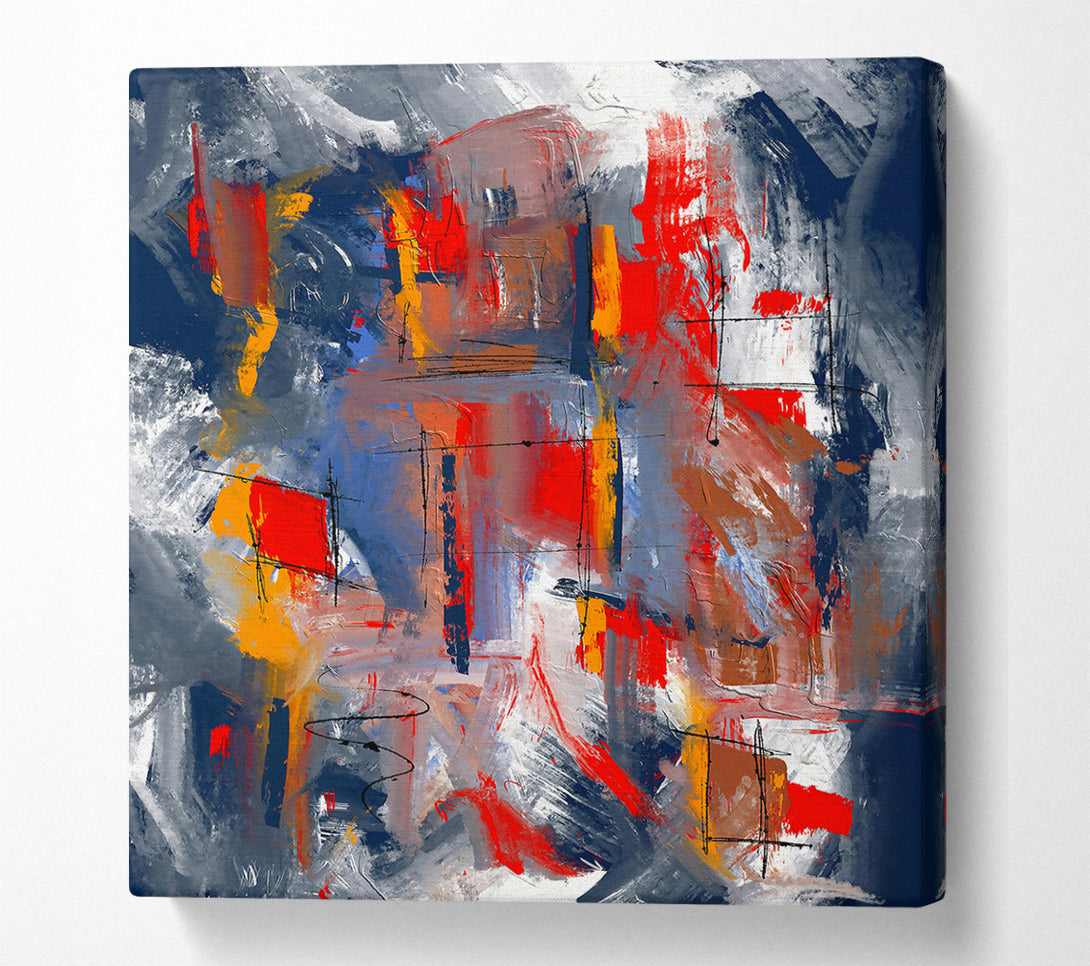  A Canvas Print of Crimson Abstract Lines Canvas Wall Art