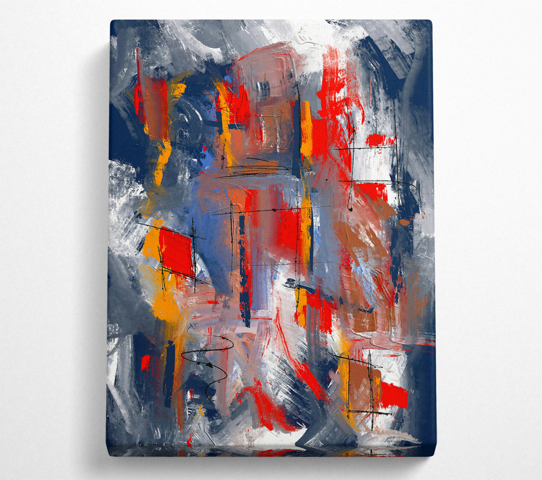  A Canvas Print of Crimson Abstract Lines Canvas Wall Art