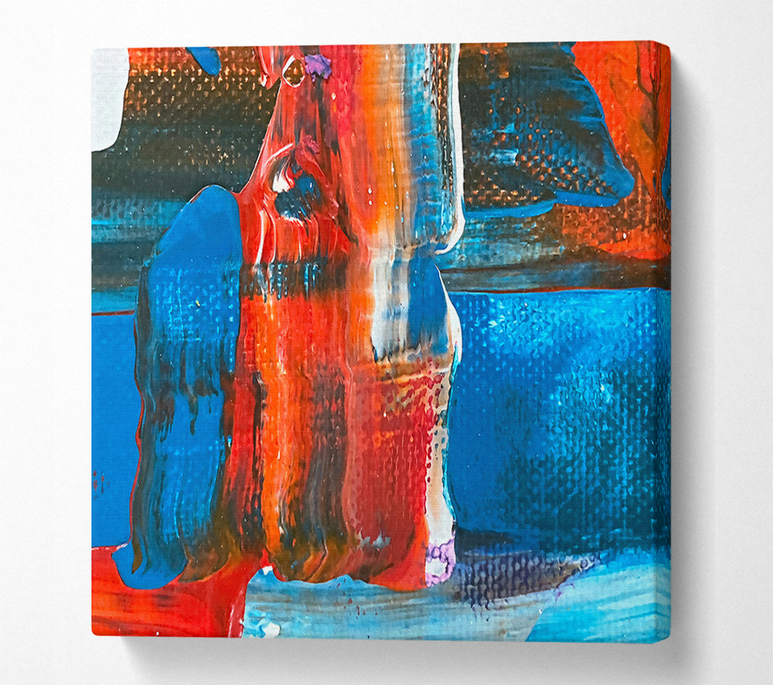  A Canvas Print of Crimson And Teal Abstract Canvas Art
