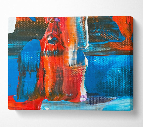  A Canvas Print of Crimson And Teal Abstract Canvas Art