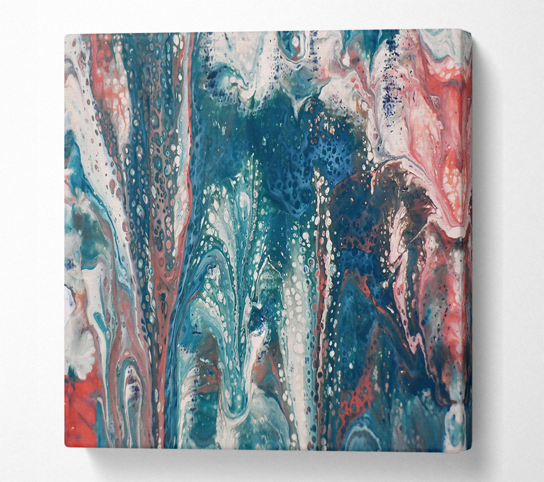 A Canvas Print of Teal Abstract Swirls Canvas Wall Art