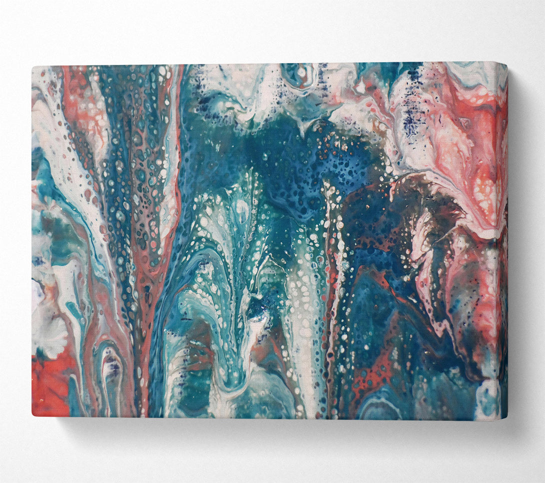  A Canvas Print of Teal Abstract Swirls Canvas Wall Art
