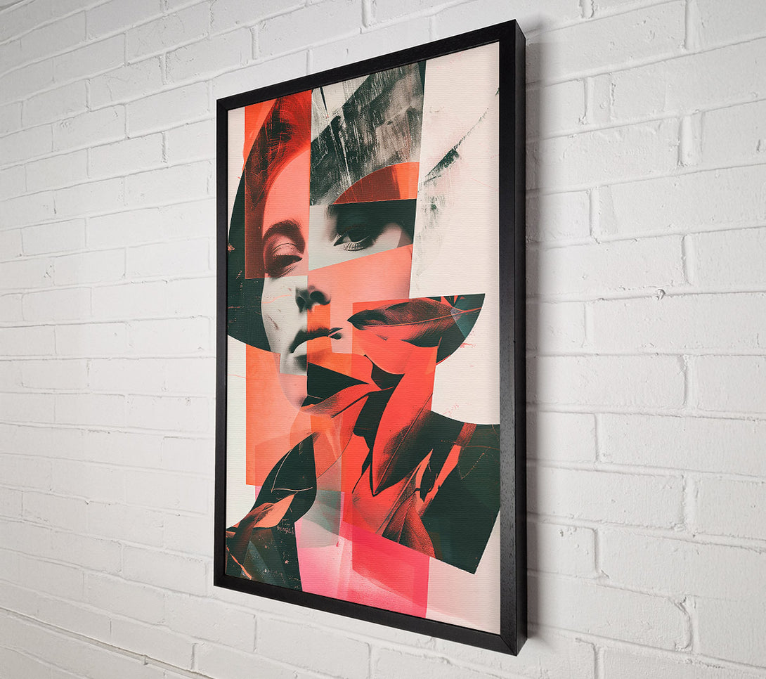  A Canvas Print of Crimson Collage Canvas Art