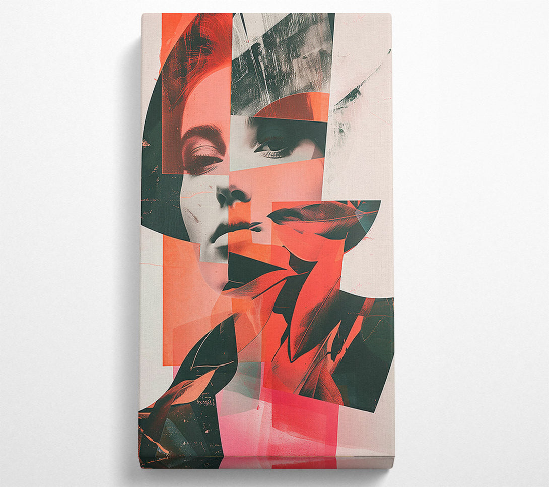  A Canvas Print of Crimson Collage Canvas Art