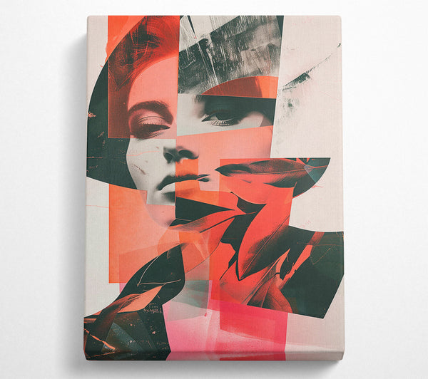  A Canvas Print of Crimson Collage Canvas Art