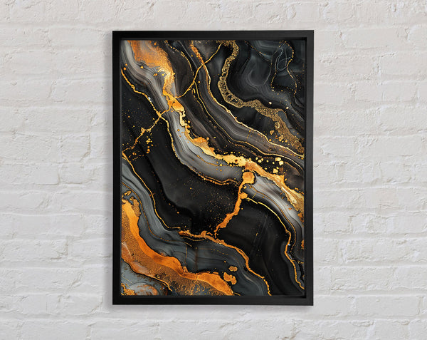 Gold Flow Framed Print