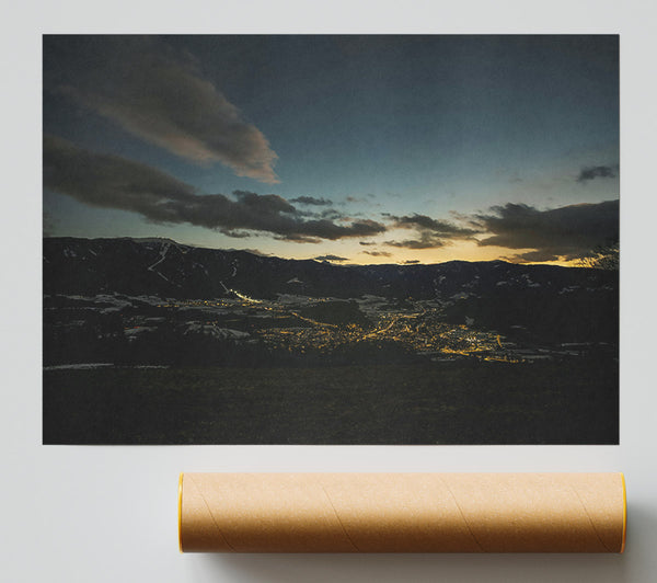 Golden Lights Valley Print