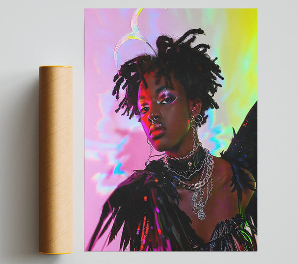 Pink Halo Angel Print