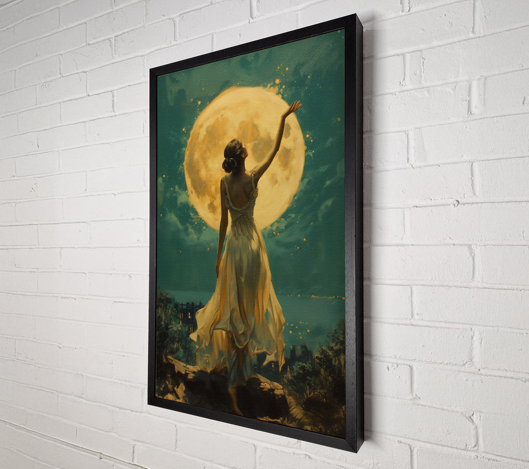  A Canvas Print of Golden Moonlight Embrace Canvas Art