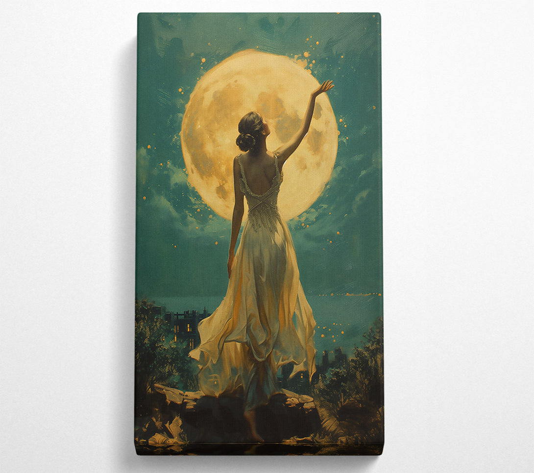  A Canvas Print of Golden Moonlight Embrace Canvas Art