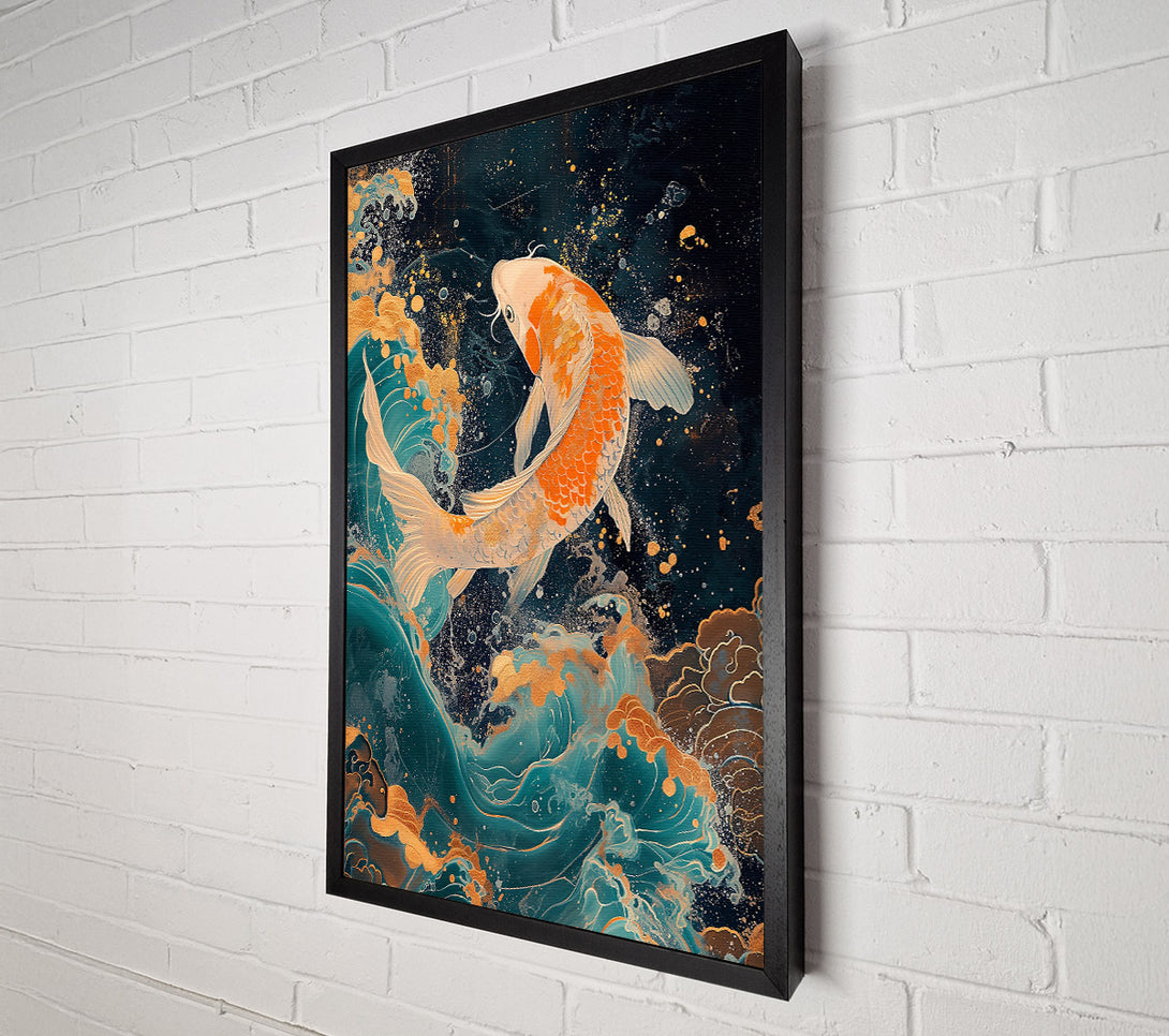  A Canvas Print of Teal Koi Dreams Canvas Print
