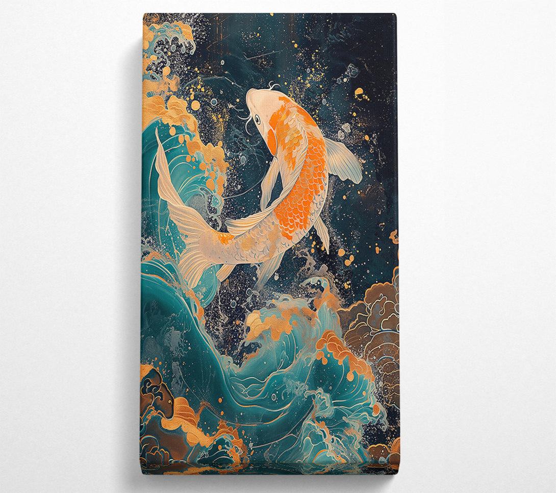 A Canvas Print of Teal Koi Dreams Canvas Print