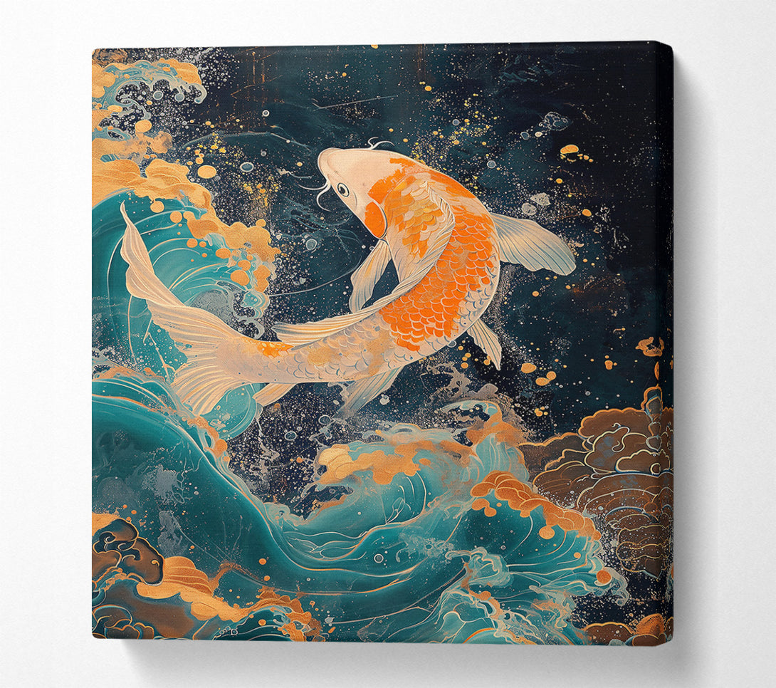  A Canvas Print of Teal Koi Dreams Canvas Print