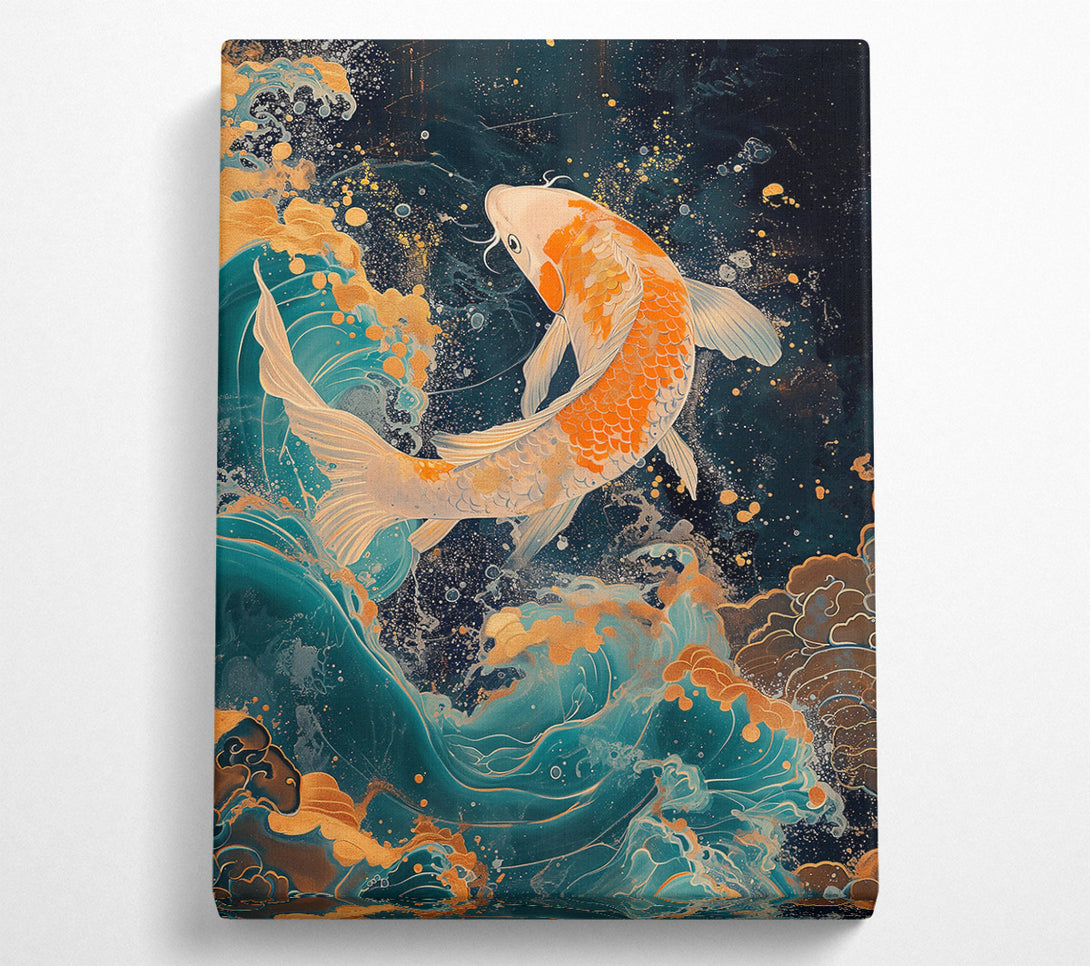  A Canvas Print of Teal Koi Dreams Canvas Print