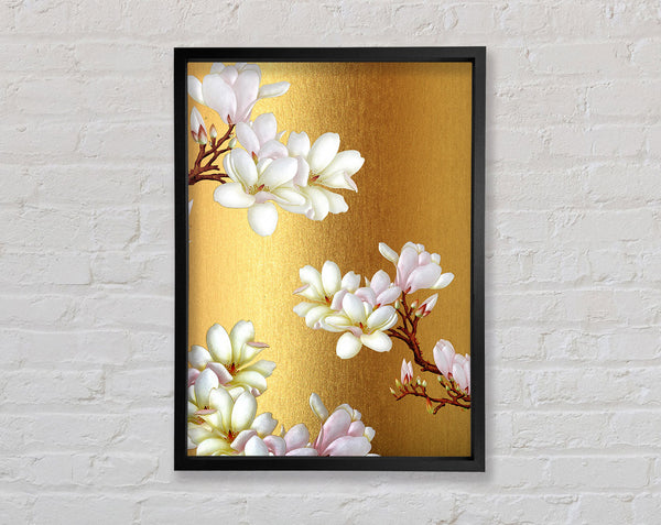 Gold Flowers Framed Print