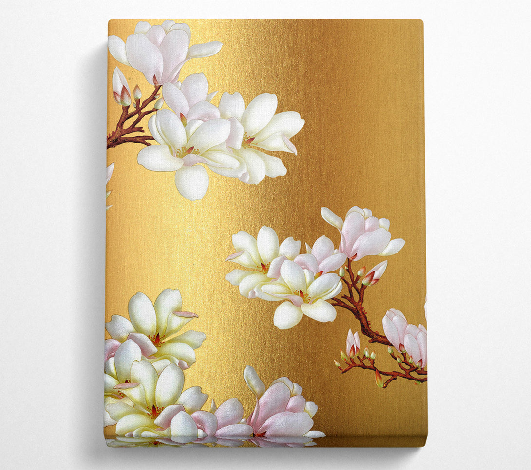  A Canvas Print of Gold Flowers Canvas Wall Art