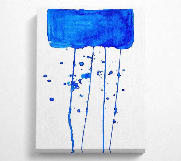  A Canvas Print of Azure Drip Drizzle Canvas Wall Art