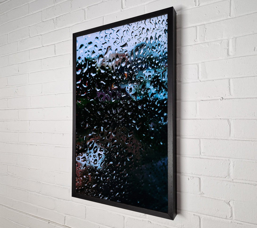  A Canvas Print of Blue Rain Drops Canvas Wall Art