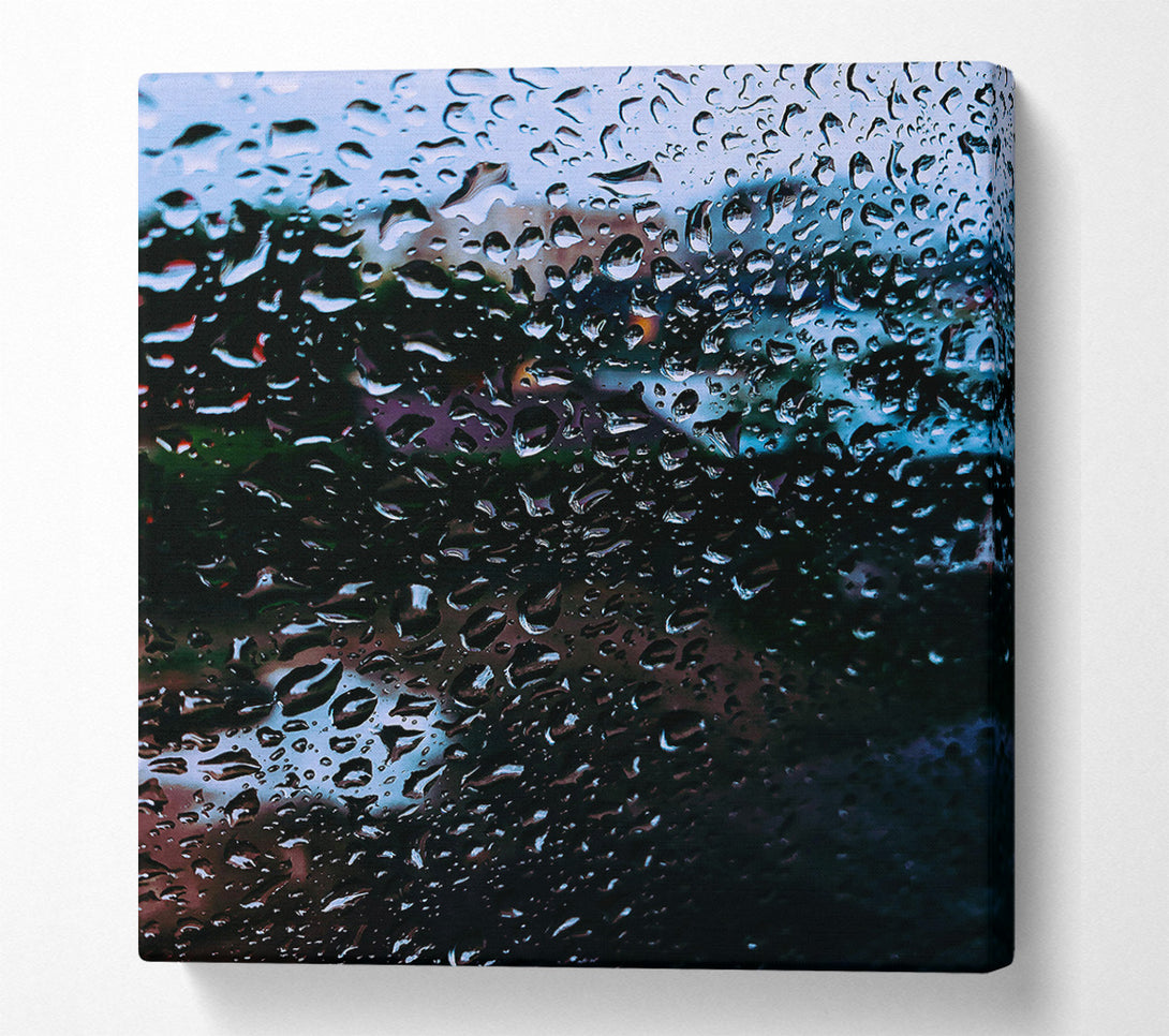  A Canvas Print of Blue Rain Drops Canvas Wall Art