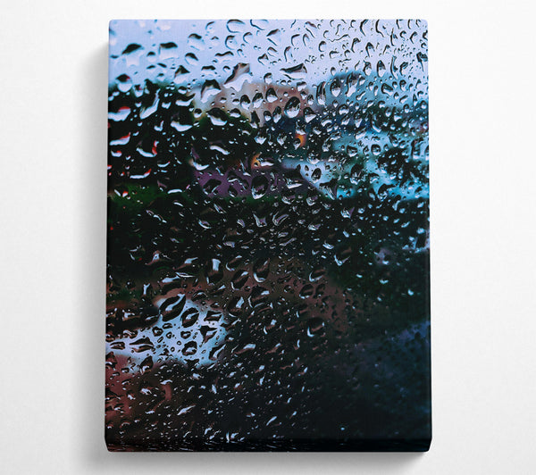  A Canvas Print of Blue Rain Drops Canvas Wall Art