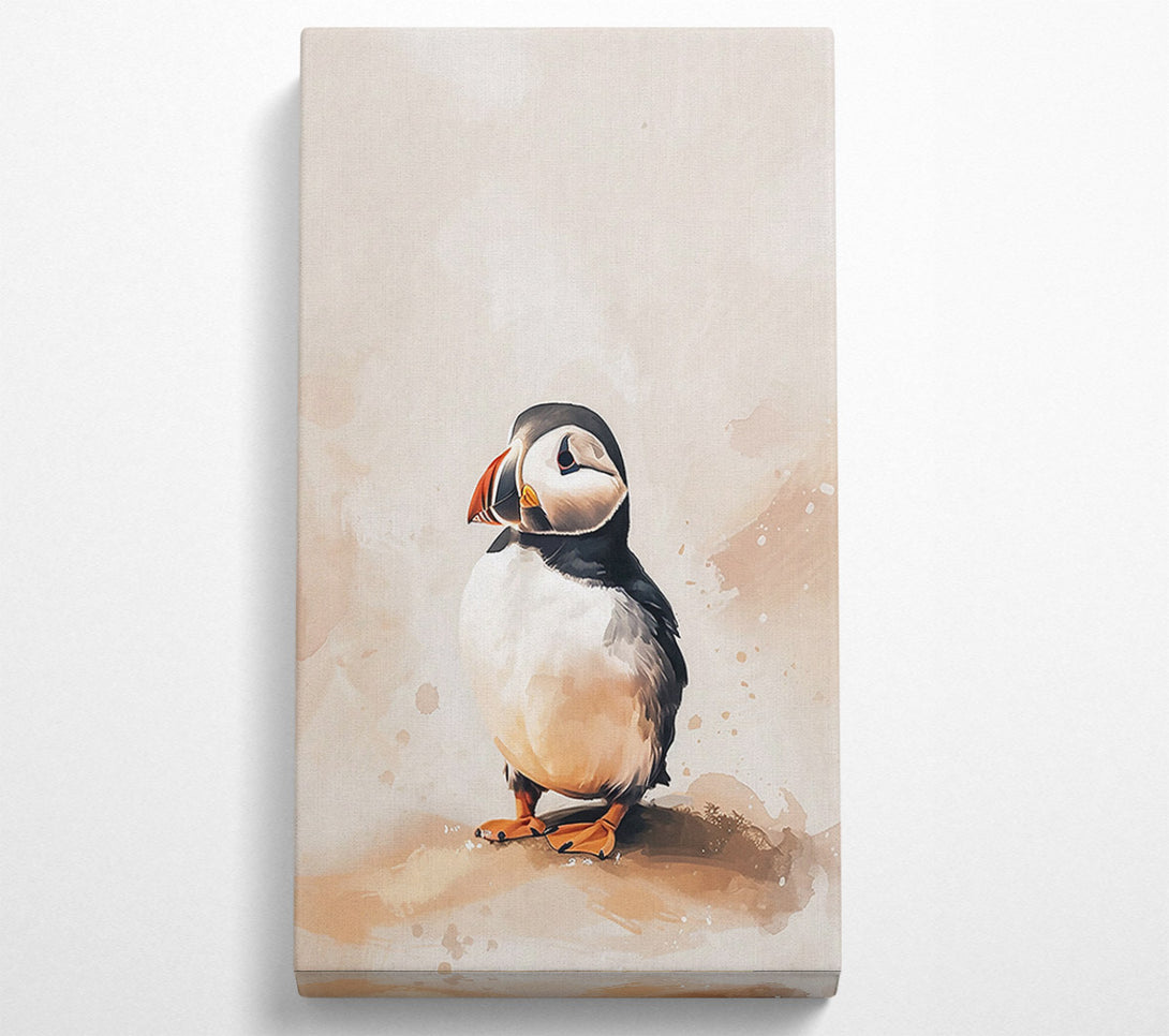  A Canvas Print of Beige Puffin Portrait Canvas Art