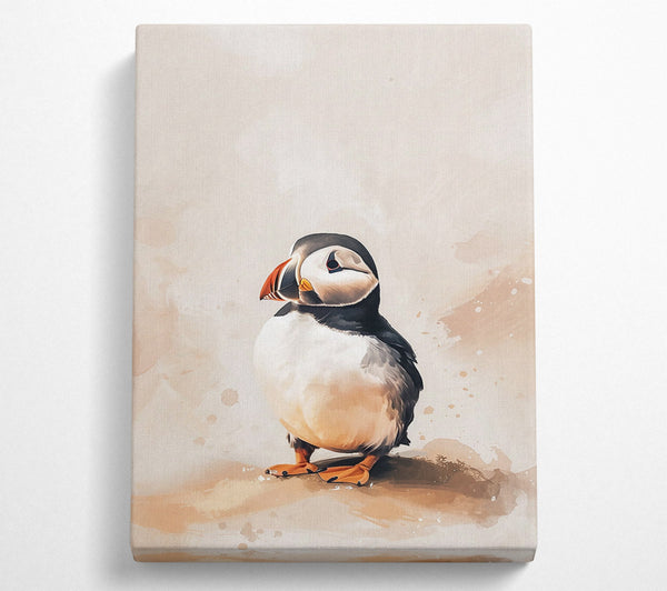  A Canvas Print of Beige Puffin Portrait Canvas Art