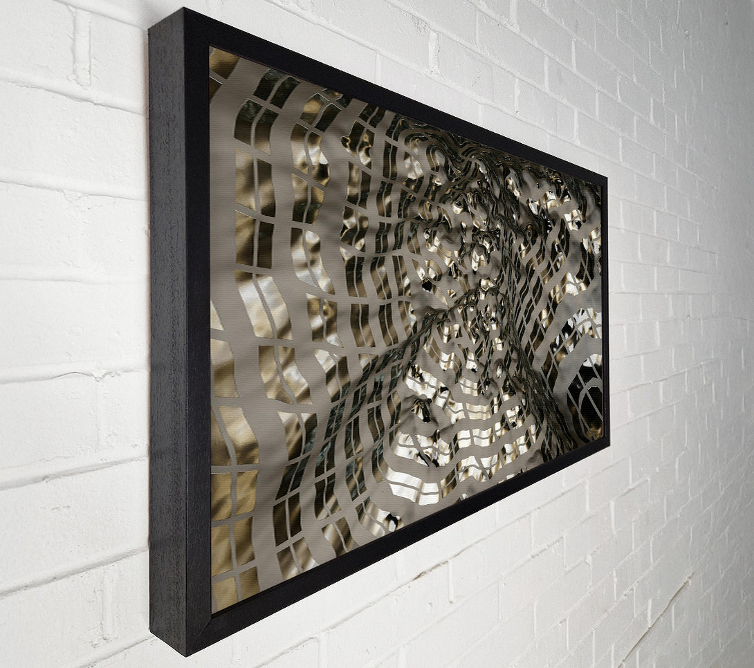  A Canvas Print of Silver Cityscape Distortion Canvas Art