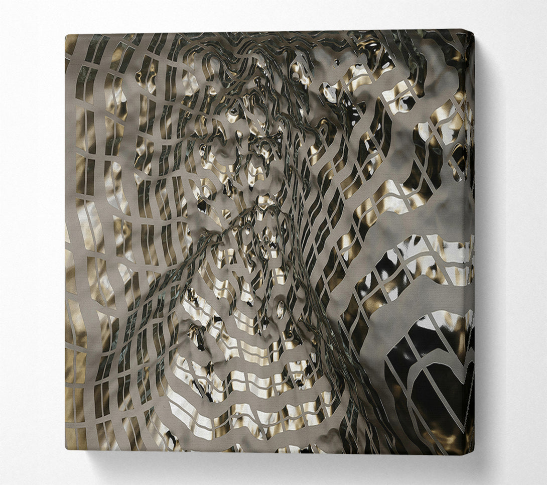  A Canvas Print of Silver Cityscape Distortion Canvas Art