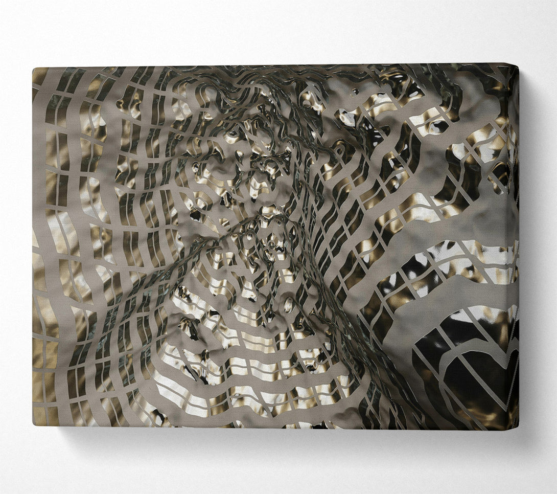  A Canvas Print of Silver Cityscape Distortion Canvas Art