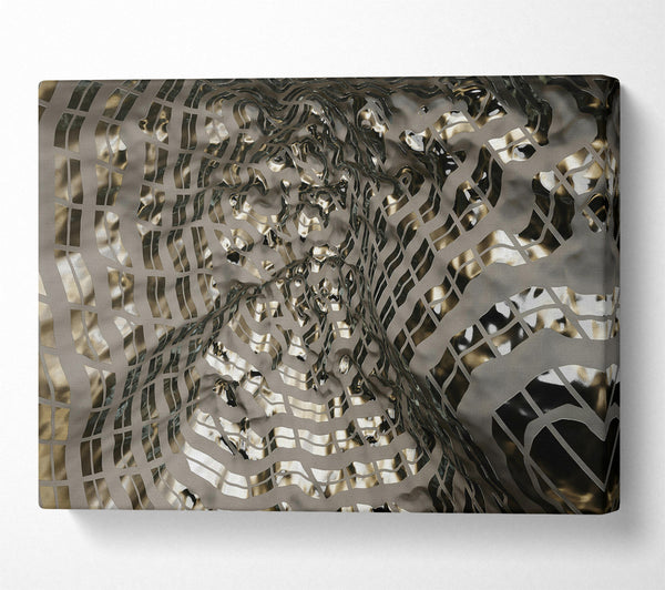 A Canvas Print of Silver Cityscape Distortion Canvas Art
