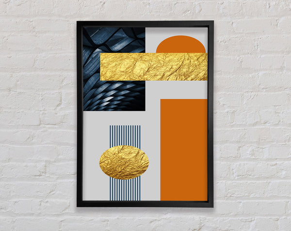 Gold Foil And Squares Framed Print