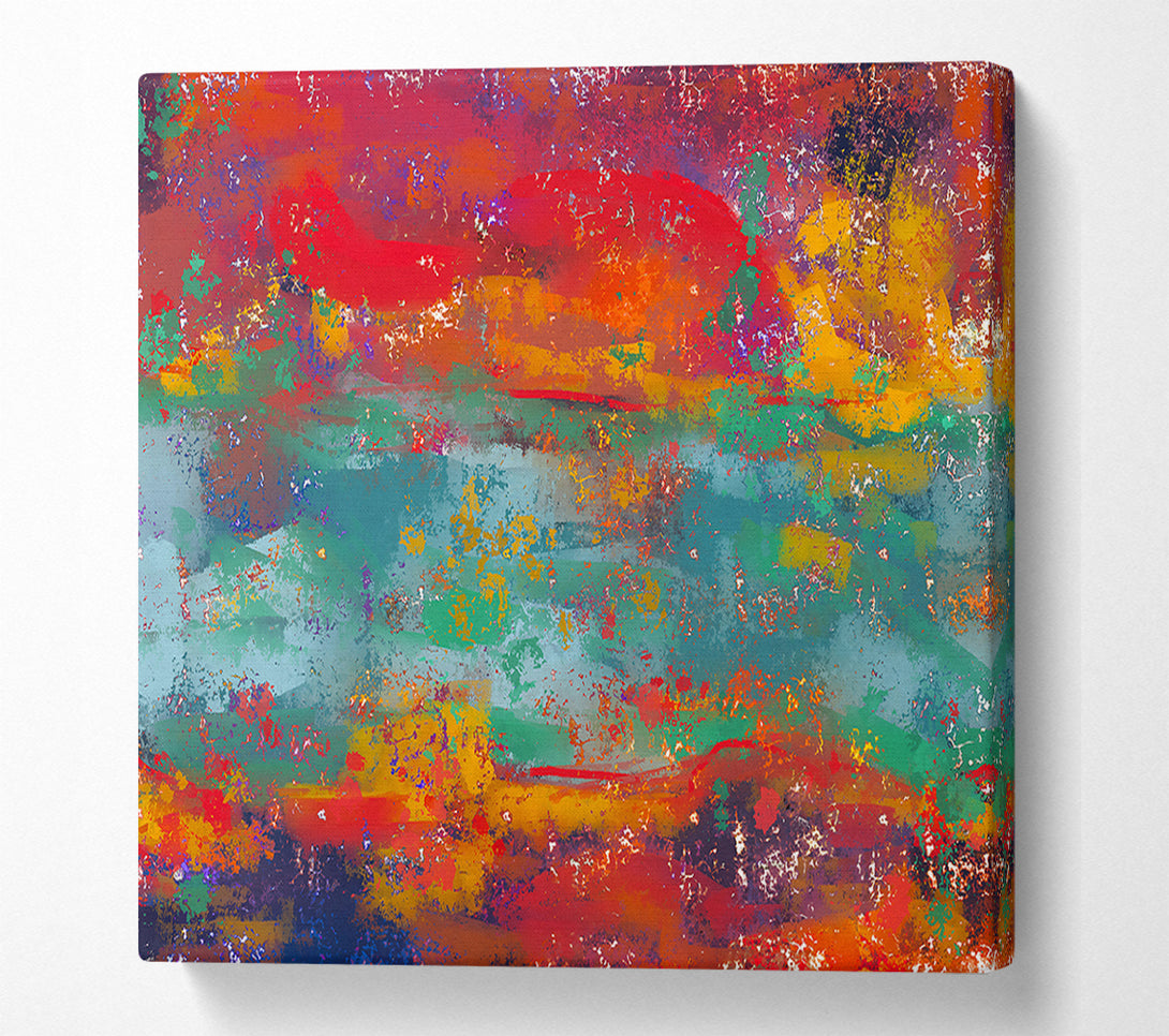  A Canvas Print of Crimson Abstract Landscape Canvas Wall Art