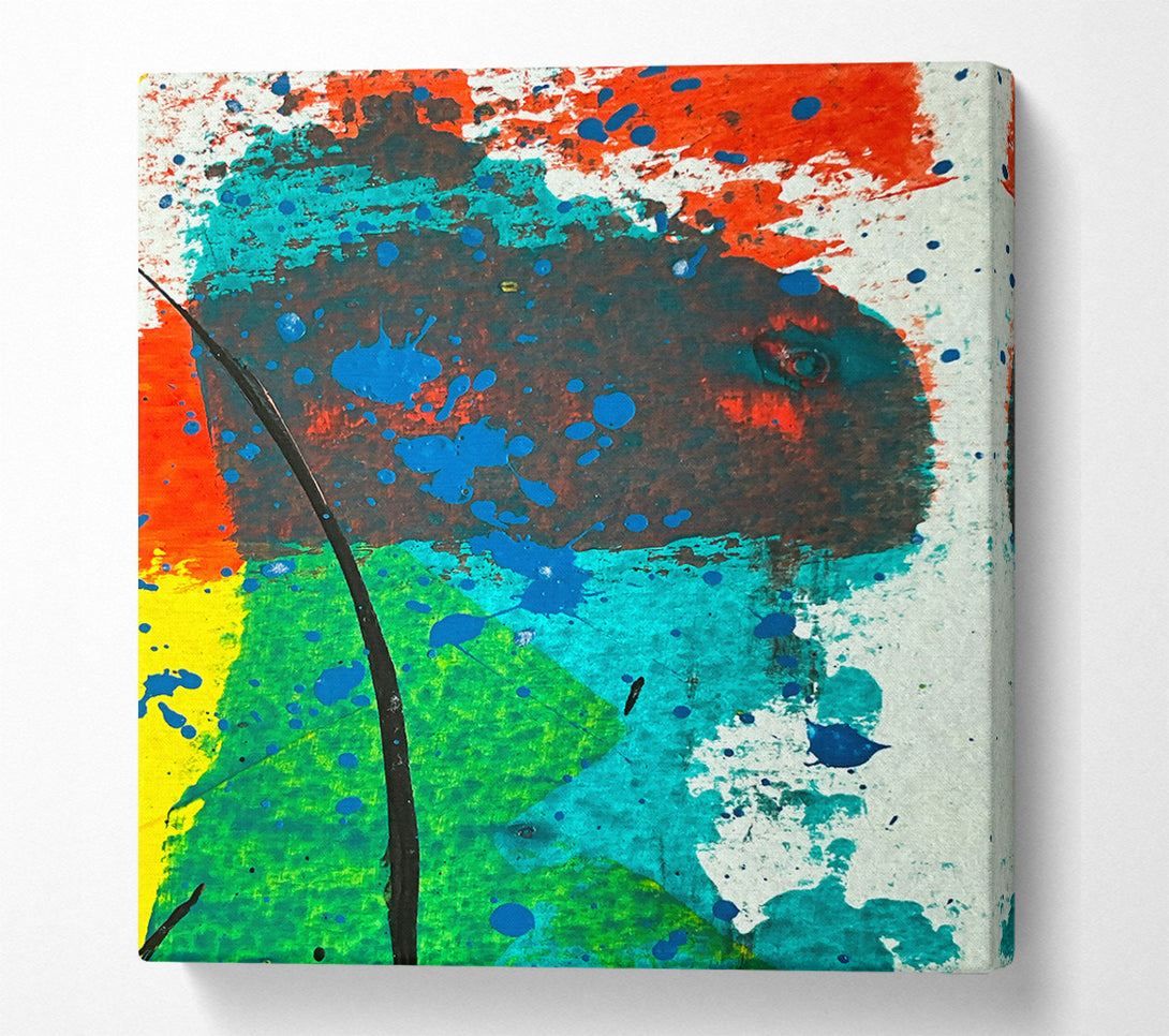  A Canvas Print of Teal Abstract Splashes Canvas Print